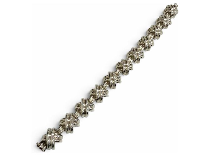Autre Marque Bracciale Tiffany Vintage SV925 Signature Link X Motif Argento - vista 3