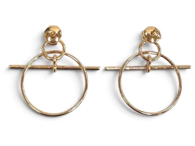 Hermès Hermes Pink Gold Stecker-Ohrringe Golden - Ansicht 3