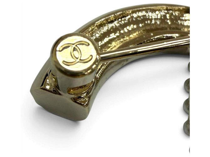 Broche Chanel Coco Mark con strass y perlas falsas Dorado - vista 6