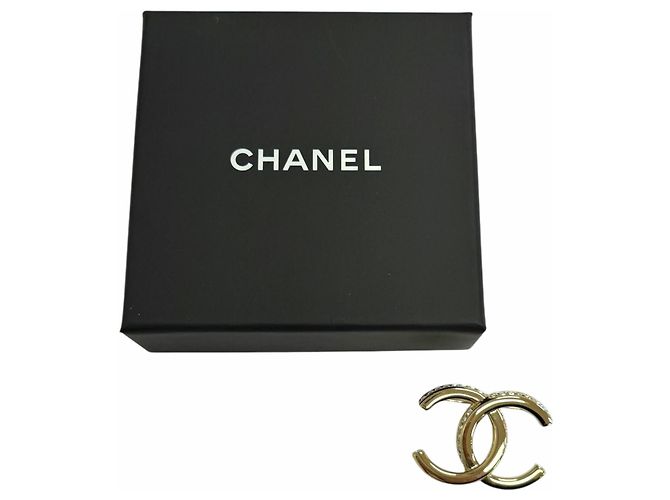 Broche Chanel Coco Mark avec strass Doré - vue 2