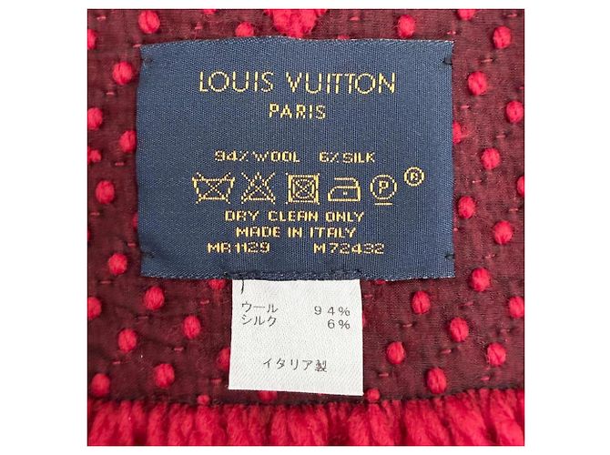 Louis Vuitton Ruby Wollseiden-Stola Rot - Ansicht 6