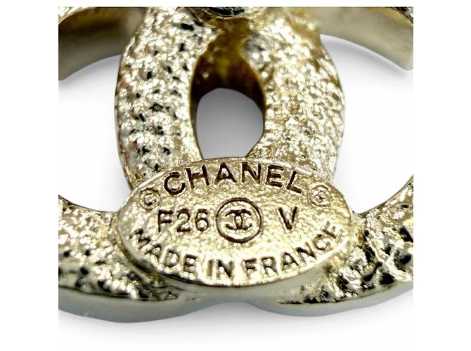 Brincos Chanel Coco Mark com strass Dourado - vista 6