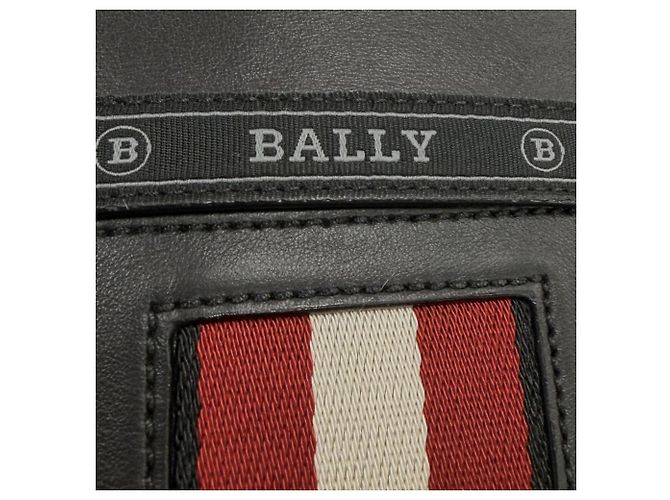 Borsa a tracolla a righe Bally Holm in pelle bovina Nero - vista 10