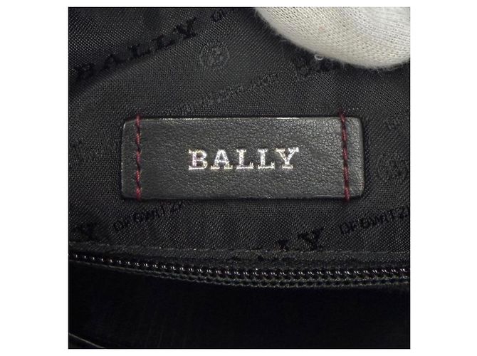 Borsa a tracolla a righe Bally Holm in pelle bovina Nero - vista 11