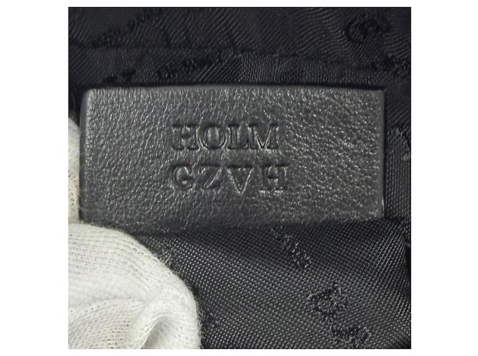 Borsa a tracolla a righe Bally Holm in pelle bovina Nero - vista 12