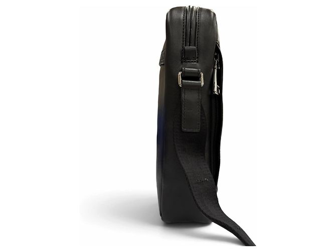 Borsa a tracolla a righe Bally Holm in pelle bovina Nero - vista 4