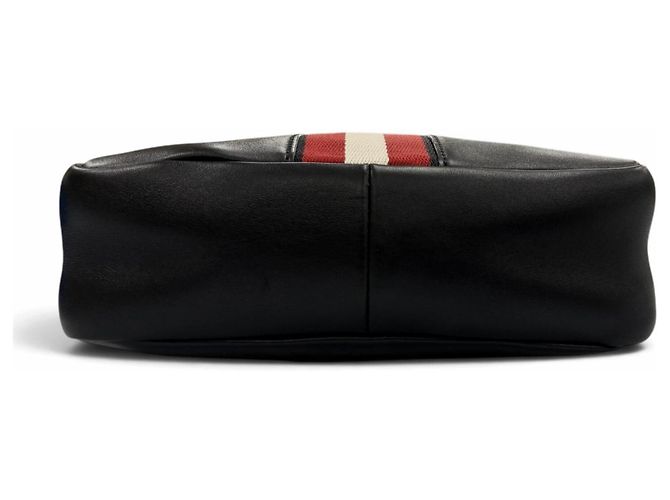 Borsa a tracolla a righe Bally Holm in pelle bovina Nero - vista 5