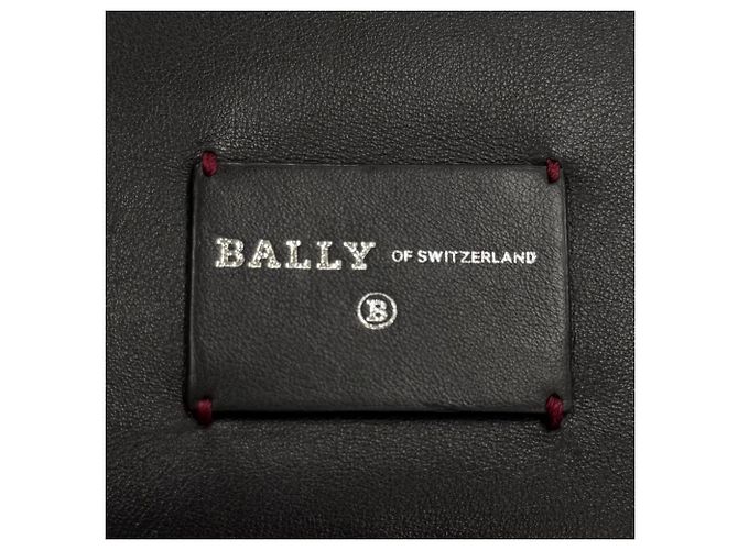 Borsa a tracolla a righe Bally Holm in pelle bovina Nero - vista 9