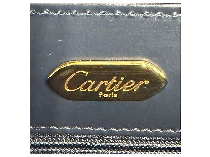 Cartier Sapphire Line Square Leather Handbag Black - view 11