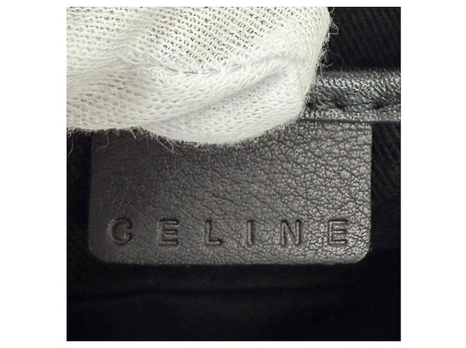 Céline Pouch accessori CELINE Vintage Macadam in camoscio con rifiniture in pelle Nero - vista 10