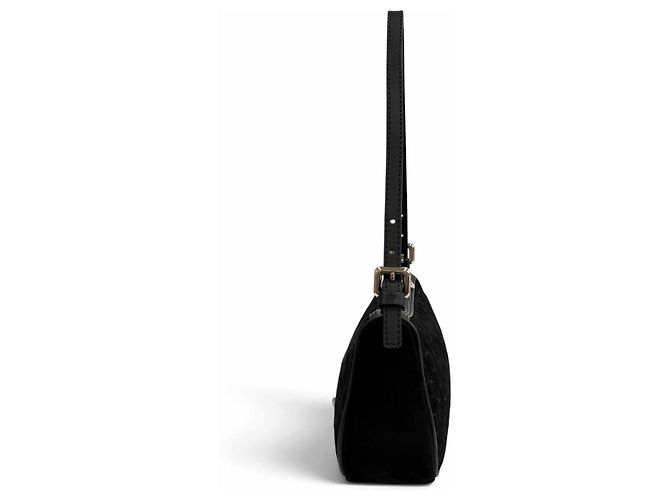 Céline Pouch accessori CELINE Vintage Macadam in camoscio con rifiniture in pelle Nero - vista 3