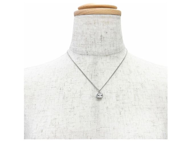 Collana Chanel B25C CC Logo Crystal Cube Argento - vista 3