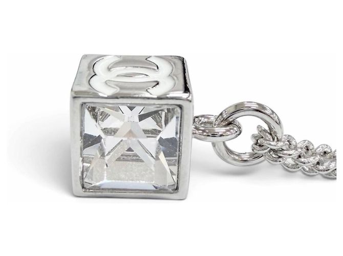 Collana Chanel B25C CC Logo Crystal Cube Argento - vista 6