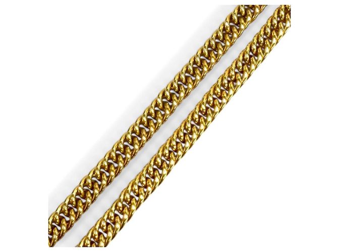 Collana a catena in denim Chanel Coco Mark Heart D'oro Blu navy - vista 6