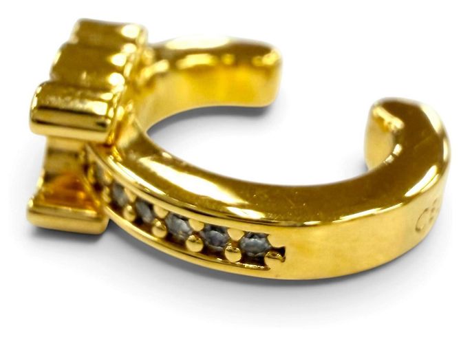 Céline Ear cuff Celine Triomphe Sparkle D'oro - vista 3