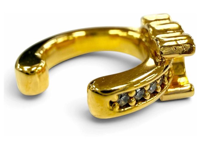Céline Ear cuff Celine Triomphe Sparkle D'oro - vista 5