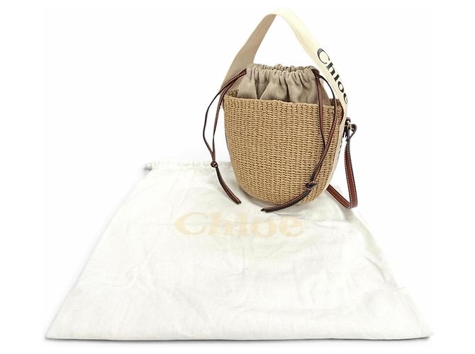 Bolsa Cesto Chloé Woody Small Bege - vista 2