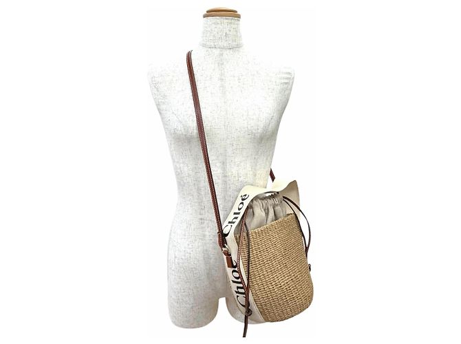 Bolsa Cesto Chloé Woody Small Bege - vista 3