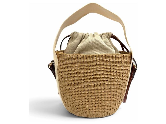 Bolsa Cesto Chloé Woody Small Bege - vista 4