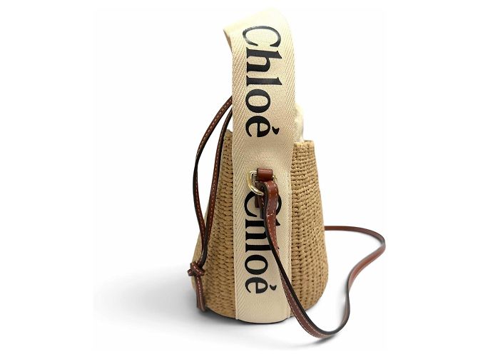 Bolsa Cesto Chloé Woody Small Bege - vista 5