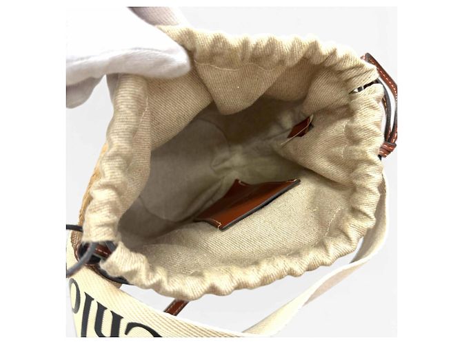Bolsa Cesto Chloé Woody Small Bege - vista 7
