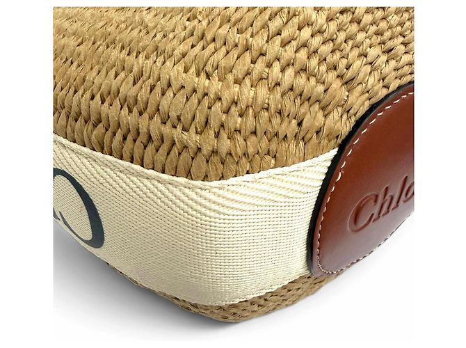 Bolsa Cesto Chloé Woody Small Bege - vista 8