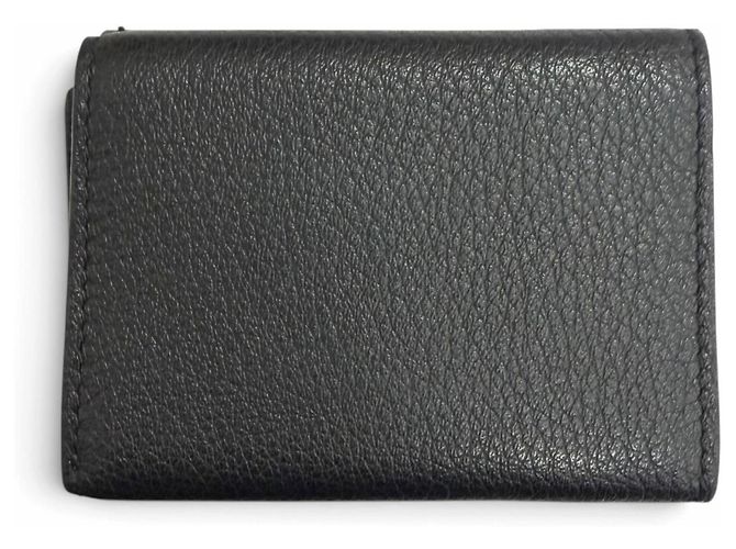 Fendi Selleria Leather Compact Tri-fold Wallet Black - view 3