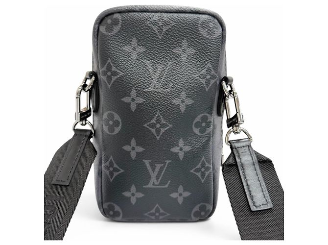 Sac à bandoulière Louis Vuitton Monogram Eclipse Double Phone Pouch Noir - vue 3