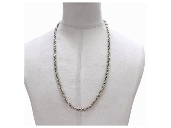 Autre Marque Collana lunga Tiffany & Co. 925 14K Twist Chain Combination Argento D'oro - vista 2