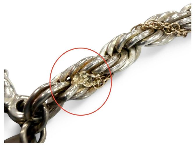 Autre Marque Collana lunga Tiffany & Co. 925 14K Twist Chain Combination Argento D'oro - vista 6