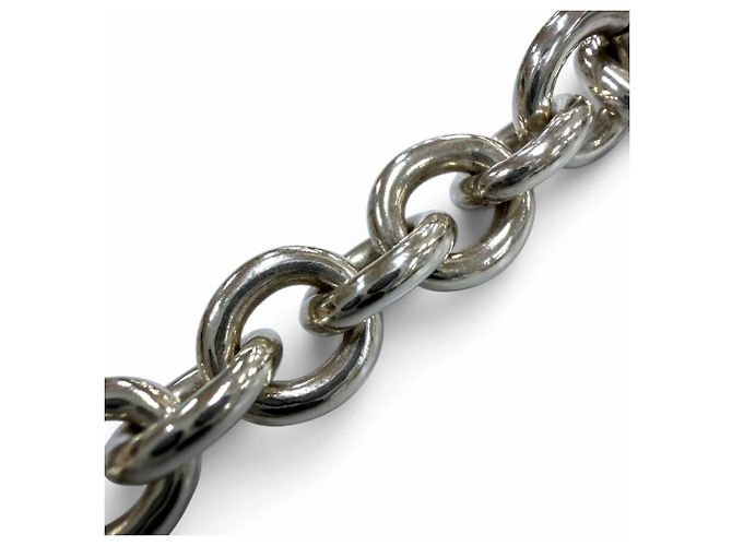 Autre Marque Collana Choker Tiffany 925 Round Link Circle Donut Chain - vista 4