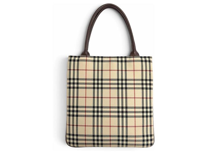 Burberry Vintage Logo Plate Mini Tote Bag Braun Beige - Ansicht 2