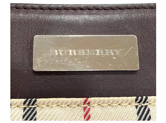 Burberry Vintage Logo Plate Mini Tote Bag Braun Beige - Ansicht 8