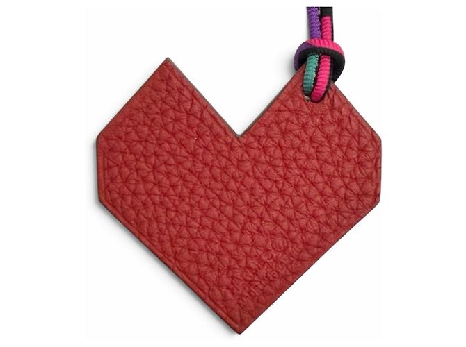 Hermès HERMES Petit H Heart Charm Borsa in pelle Rosso Blu navy - vista 2