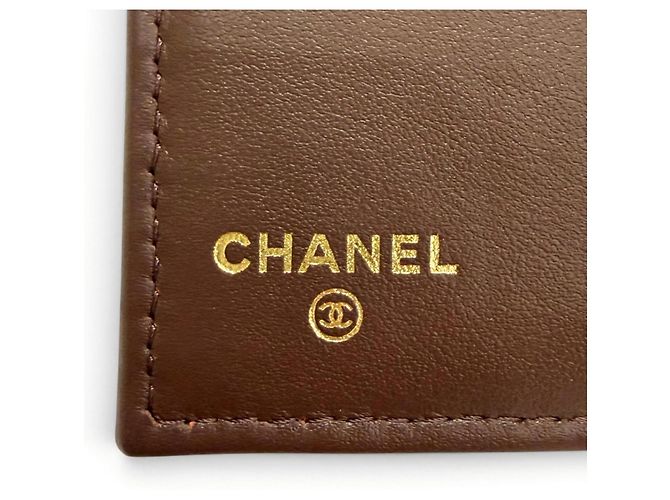 Timeless Portafoglio Tri-Fold Chanel in pelle di vitello granulata nera Nero - vista 8