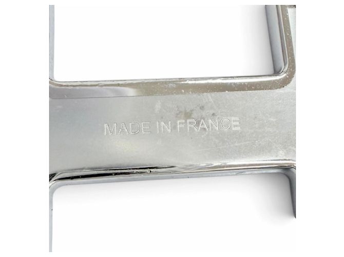 Hermès Broche de cuero Hermes Chaine d'Ancre Negro Plata - vista 7