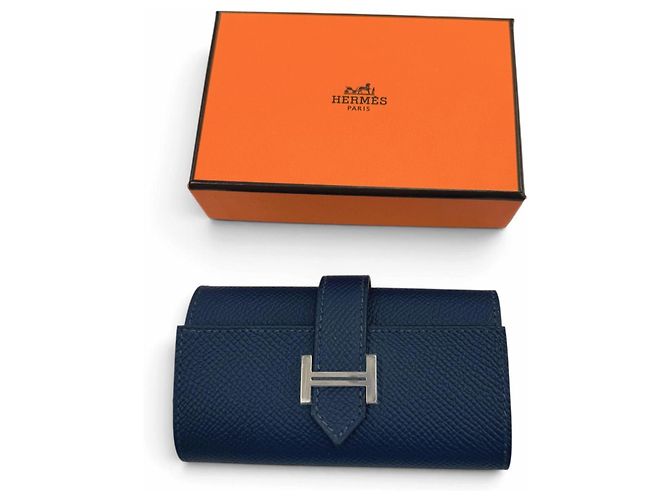 Hermès Hermes Bearn Epsom Leather Key Case Blue Navy blue - view 2