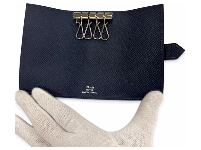 Hermès Hermes Bearn Epsom Leather Key Case Blue Navy blue - view 5