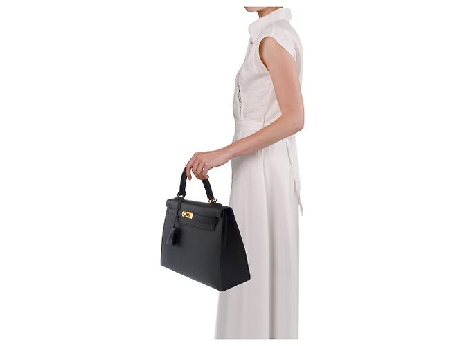Hermès Borsa HERMES Kelly 25 in Pelle Nera - 103969 Nero - vista 13