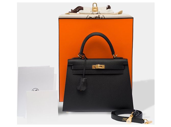 Hermès Borsa HERMES Kelly 25 in Pelle Nera - 103969 Nero - vista 2