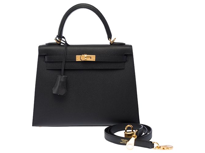 Hermès Borsa HERMES Kelly 25 in Pelle Nera - 103969 Nero - vista 3