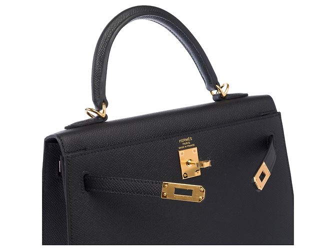 Hermès Borsa HERMES Kelly 25 in Pelle Nera - 103969 Nero - vista 7