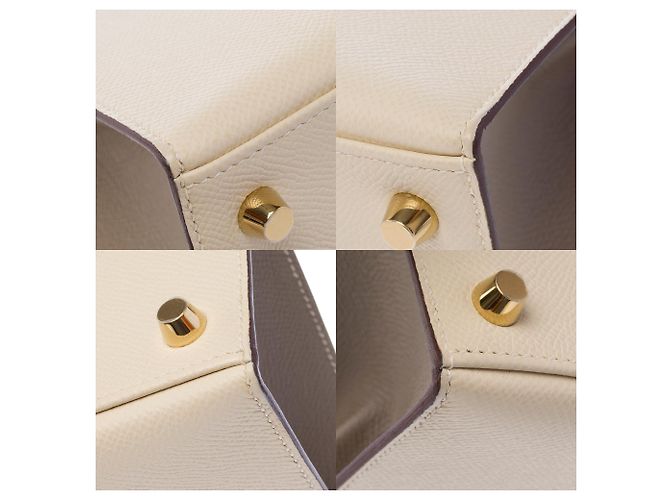 Hermès Borsa HERMES Kelly 25 in Pelle Bianca - 103938 Bianco - vista 12