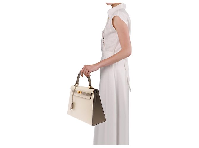 Hermès Borsa HERMES Kelly 25 in Pelle Bianca - 103938 Bianco - vista 13