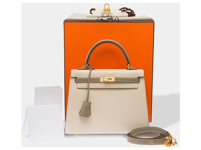 Hermès Borsa HERMES Kelly 25 in Pelle Bianca - 103938 Bianco - vista 2