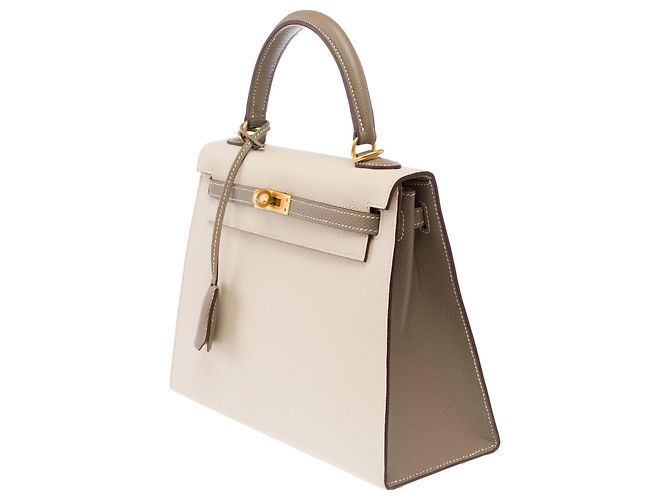 Hermès Borsa HERMES Kelly 25 in Pelle Bianca - 103938 Bianco - vista 5