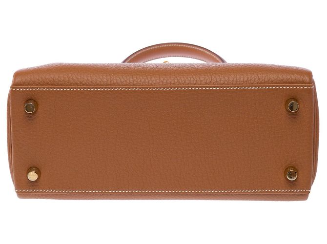 Hermès mala HERMES Kelly 25 em Couro Dourado - 103942 - vista 11