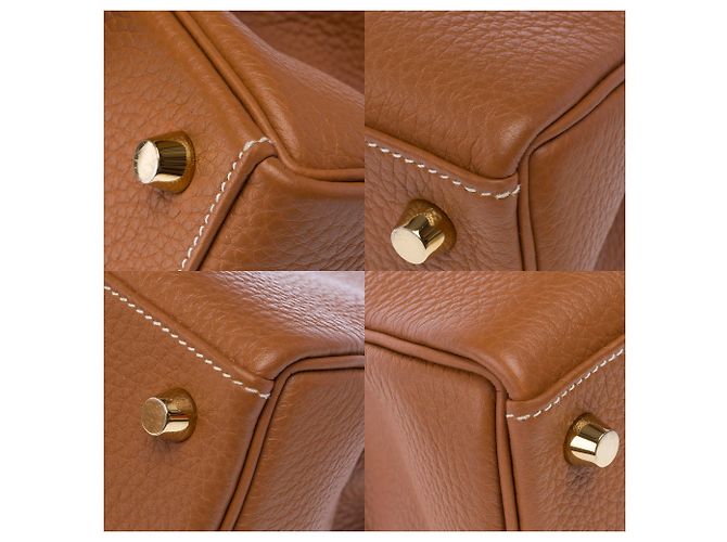 Hermès mala HERMES Kelly 25 em Couro Dourado - 103942 - vista 12