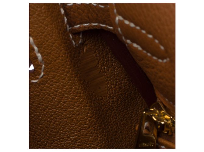 Hermès mala HERMES Kelly 25 em Couro Dourado - 103942 - vista 8