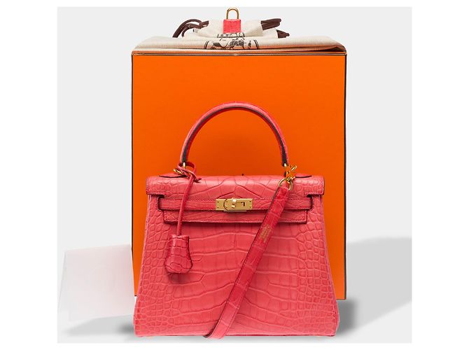 Hermès Borsa HERMES Kelly 25 in Pelli esotiche Rosa - 103973 - vista 2
